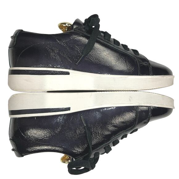 Gentle Souls Kenneth Cole Haddie Patent Leather Sneakers  Navy Blue Size 8.5M - Picture 1 of 10